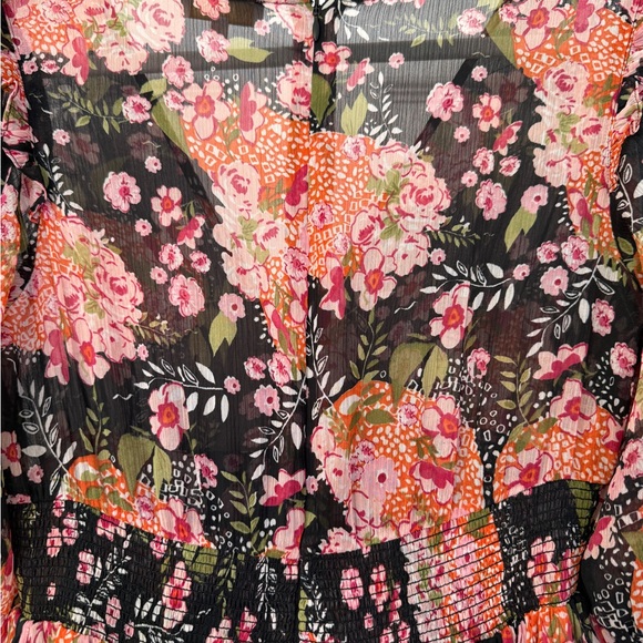 byTiMo Floral Maxi Dress Puff Sleeve Tiered Romantic - Picture 5 of 6